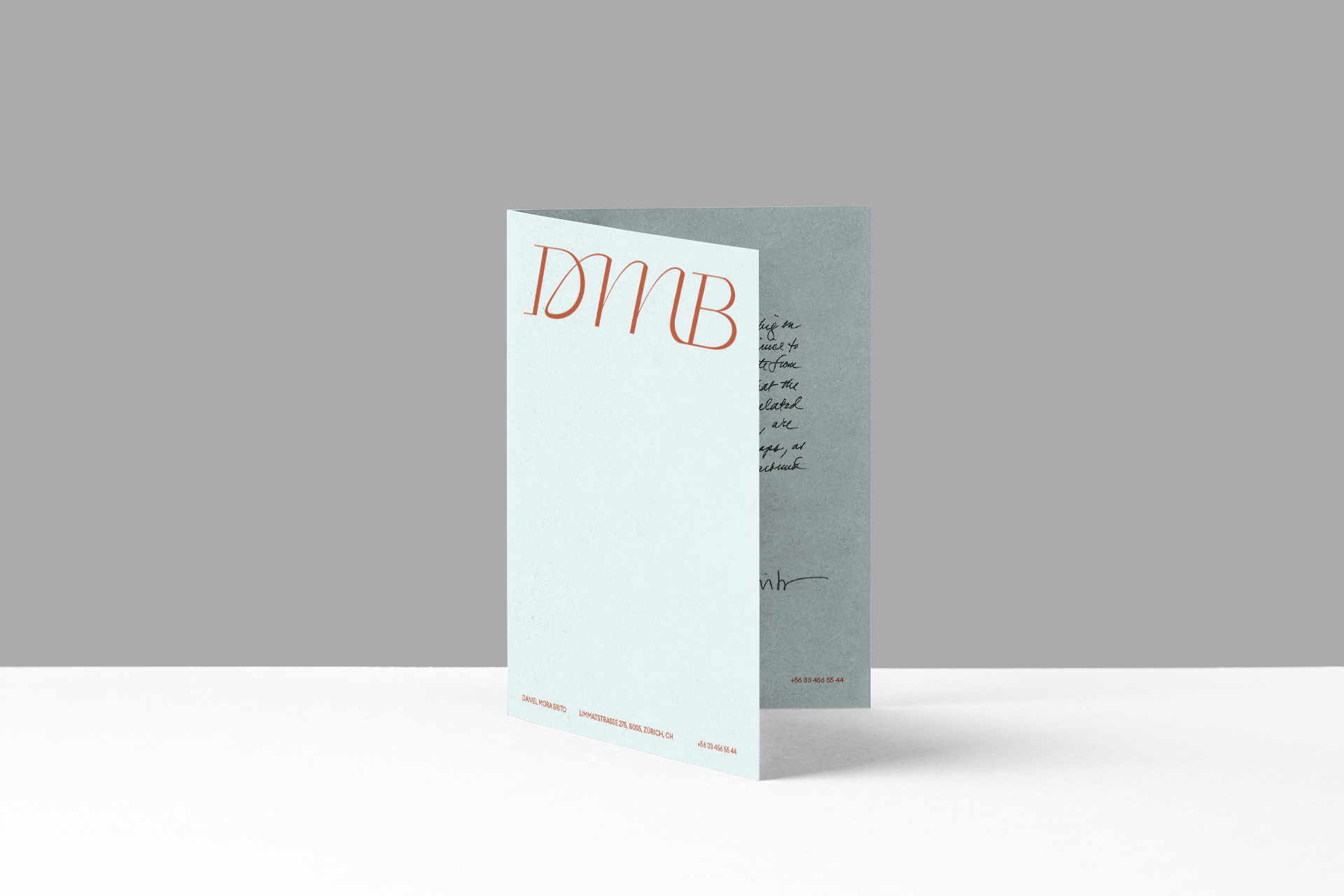 Monogram for Daniel Mora Brito. Designed by Camila Curiel. Graphic Designer.